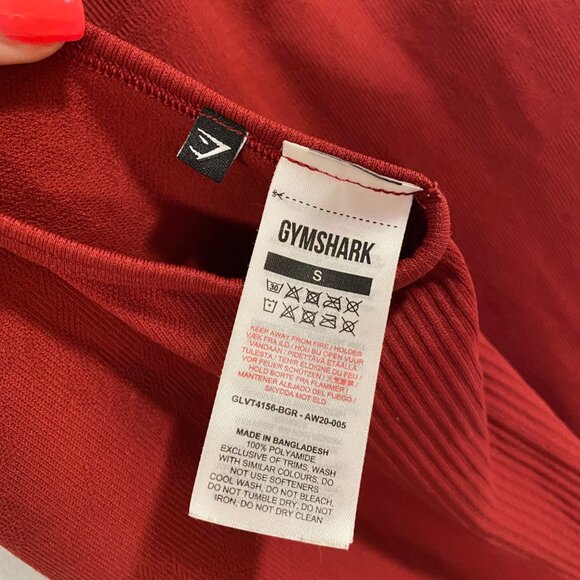 Gymshark Women's Studio Round Neck Sleeveless Plain Burgundy Top Size S‎ - Picture 6 of 9